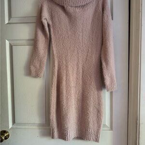 Cozy Pink Women's Sweater Dress - Large